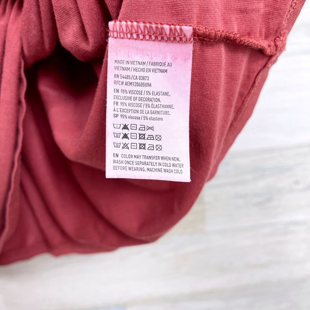 American Eagle Soft & Sexy Lattice Trim Tank Top Pink Stretch Casual Womens XS - Picture 7 of 7